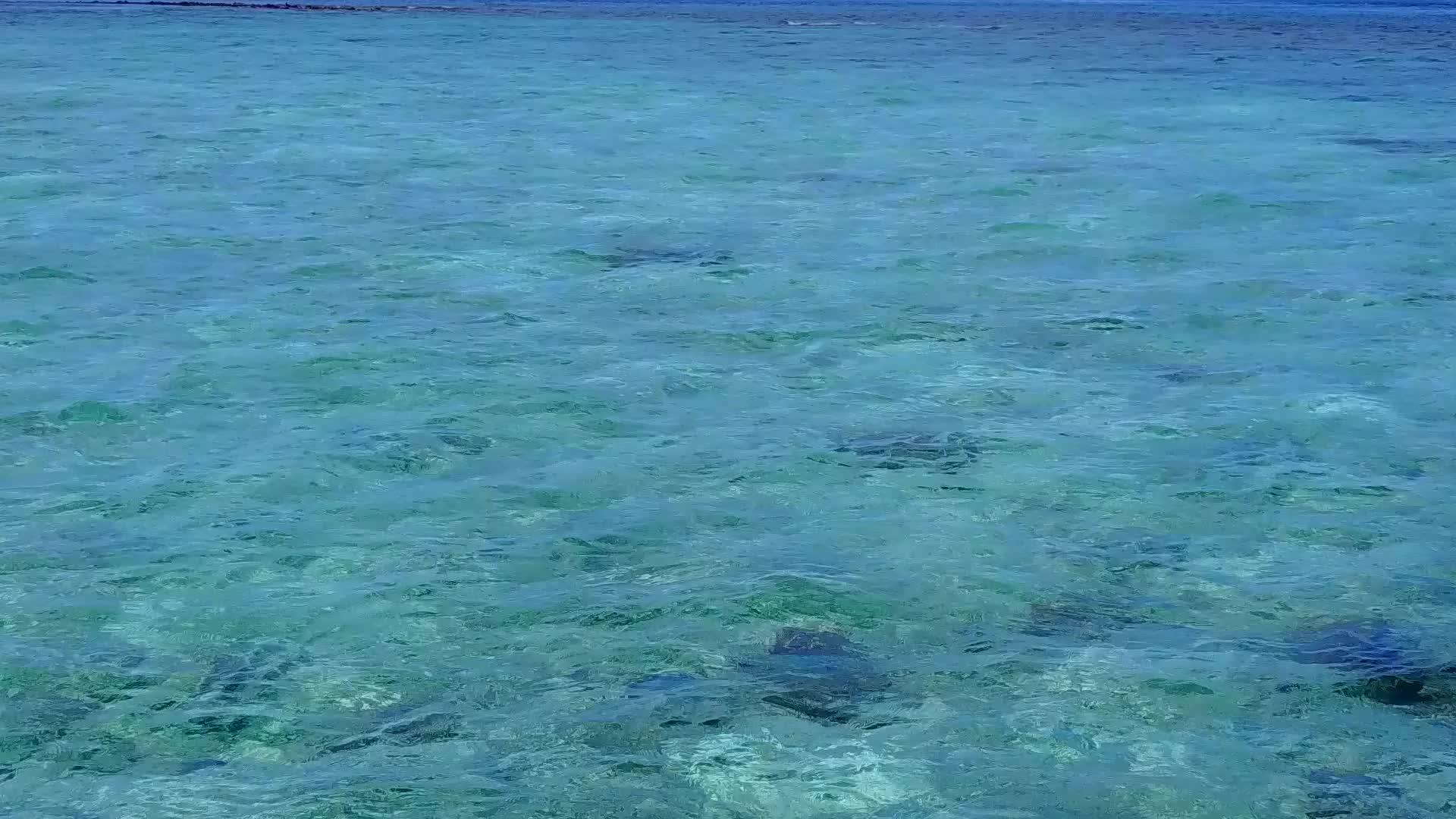 环礁湖海滩的完美生活方式是海平面在阳光下有一个白色的海滩背景视频的预览图