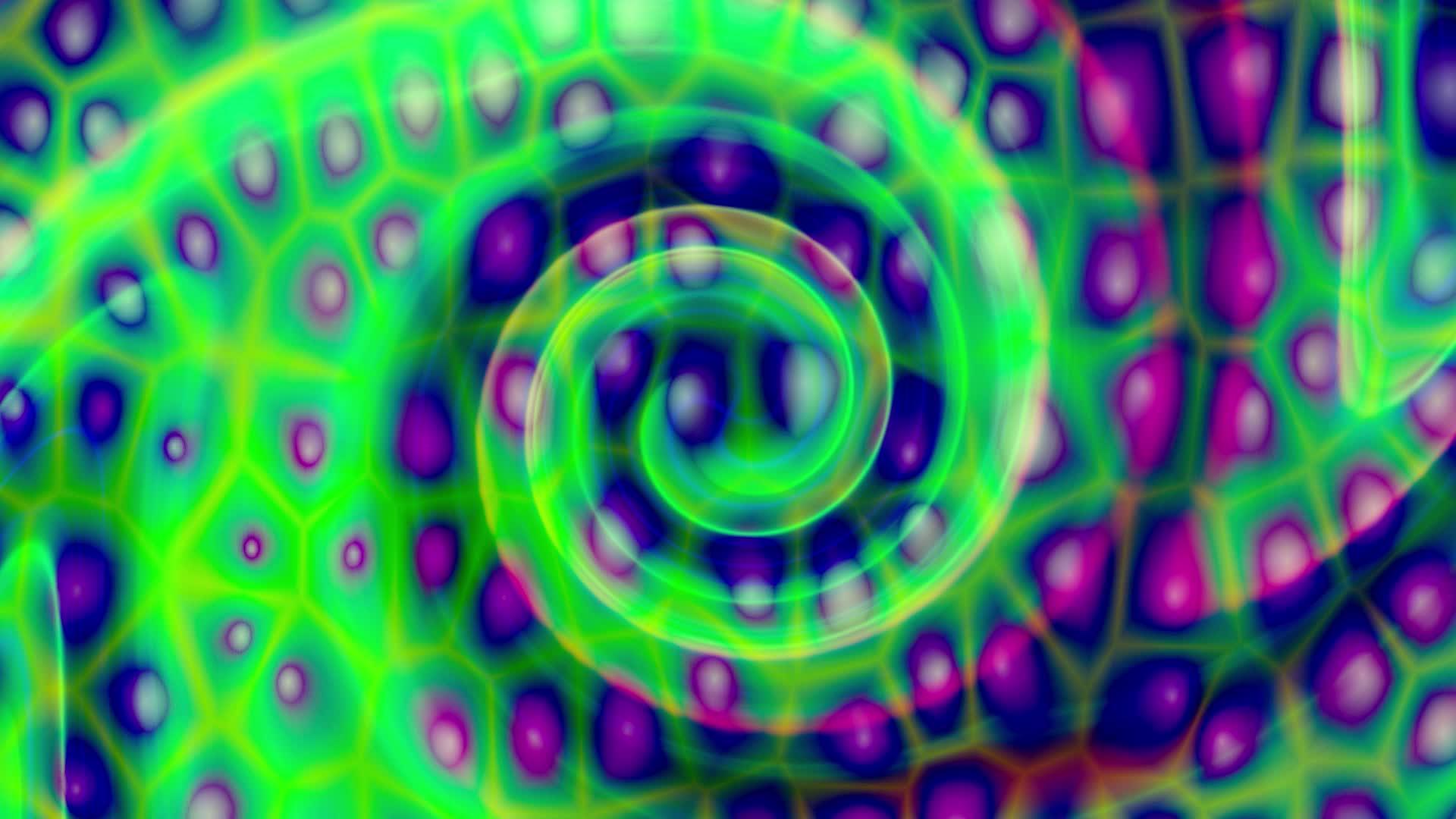抽象的紫色绿色纹理背景与螺旋模式视频的预览图