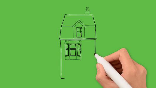 大型家庭建筑艺术在绿色背景上结合色彩视频的预览图