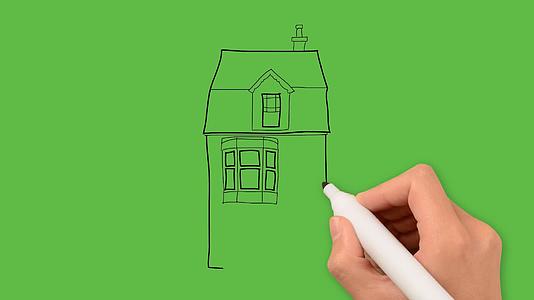 大型家庭建筑艺术在绿色背景上结合色彩Y视频的预览图