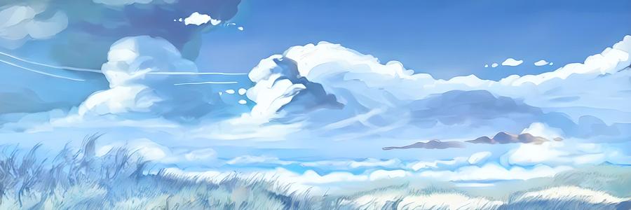 蓝天白云插画视频的预览图