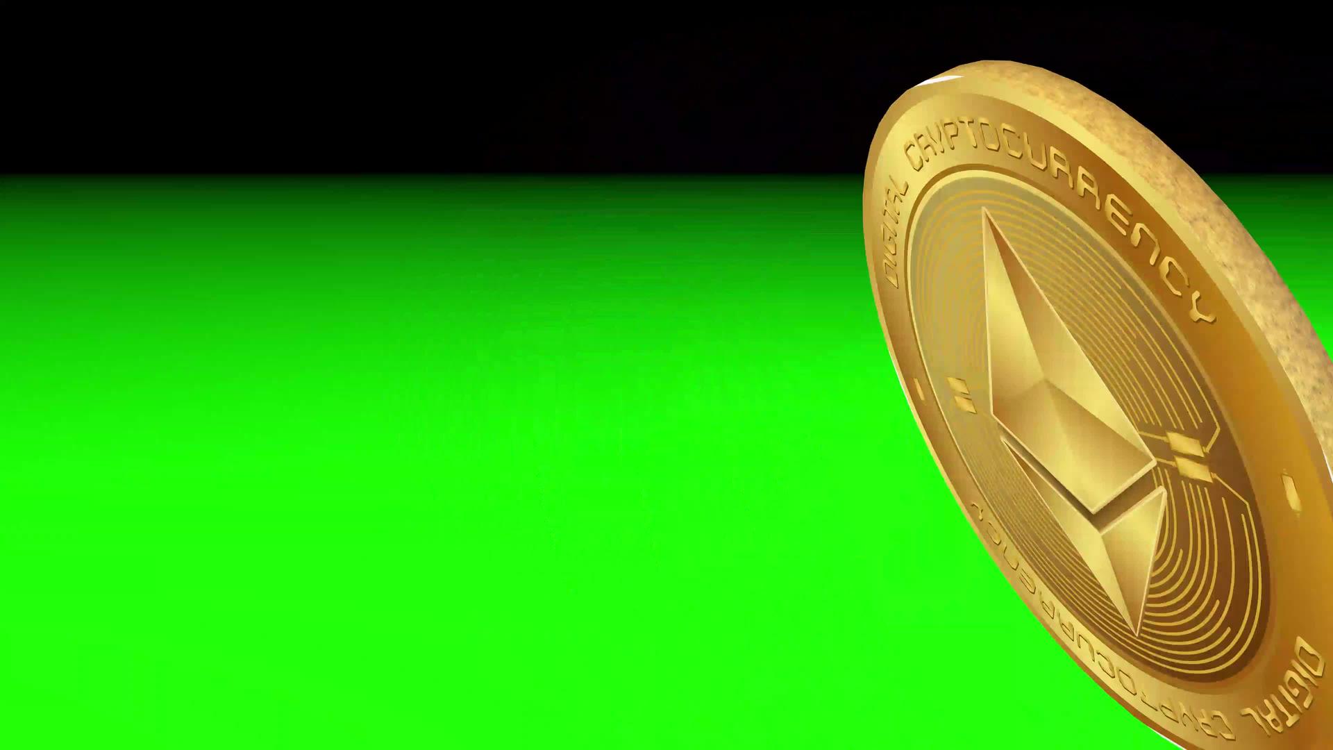 在绿色屏幕表面背景上旋转隐藏的货币视频的预览图