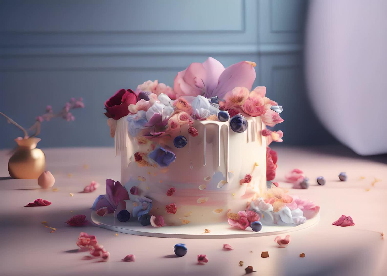 数字艺术玫瑰蛋糕视频的预览图