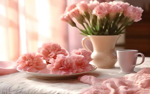 母亲节粉红康乃馨花美丽视频的预览图