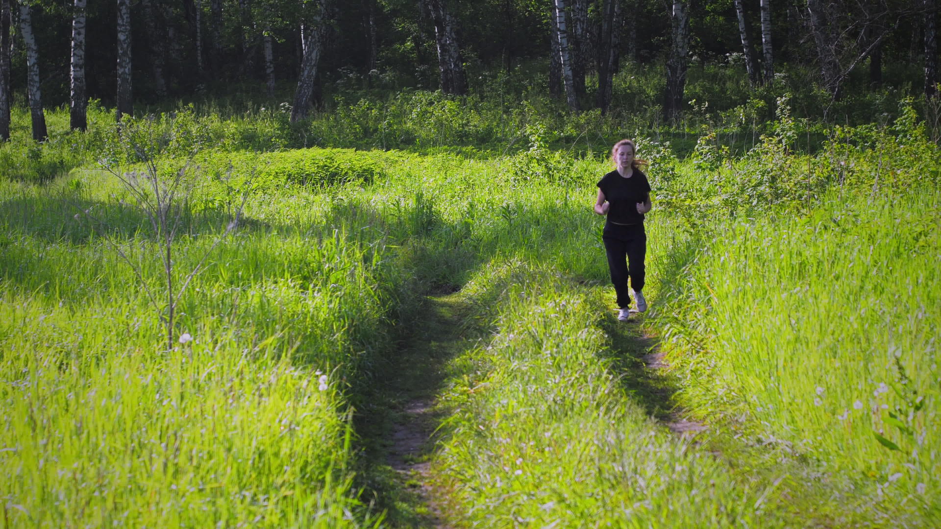 女人在森林里奔跑视频的预览图