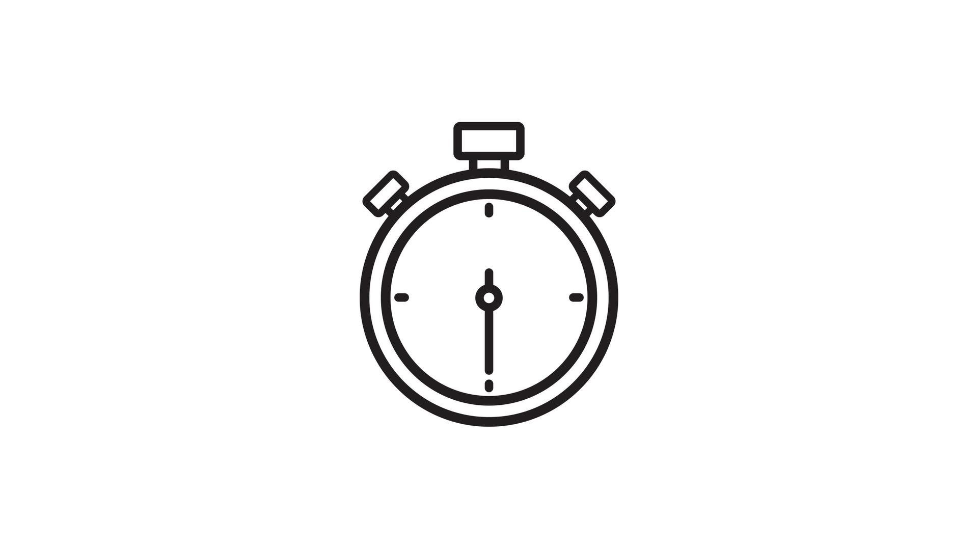 时间运行秒表图标与移动箭头计数动画时钟运动图形视频的预览图