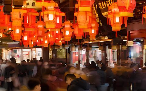 中国新年春节灯会夜景视频的预览图