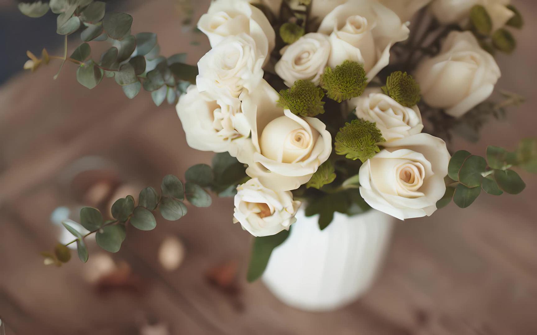 白色玫瑰插花背景视频的预览图
