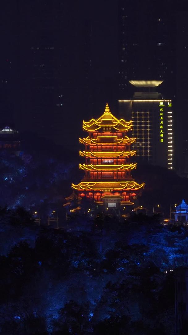 城市地标古建筑5A级旅游景区黄鹤楼夜景景区视频的预览图