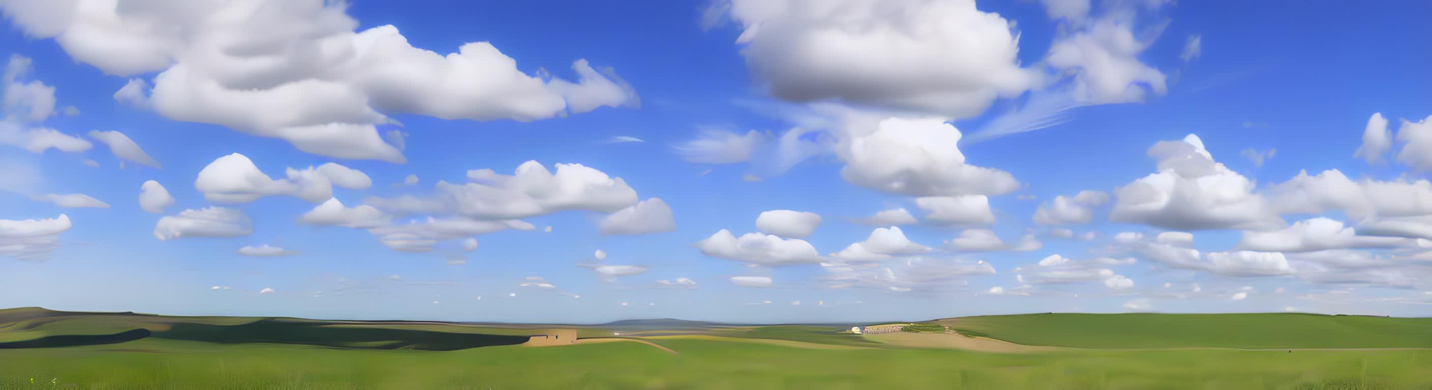 蓝天白云在草原上视频的预览图