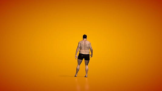 胖子变成肌肉健美相机旋转无缝环LumaMatte视频的预览图