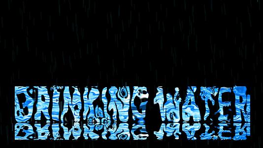 4k反射4k模糊水抽象扩散标志和转换饮用水基字母视频的预览图