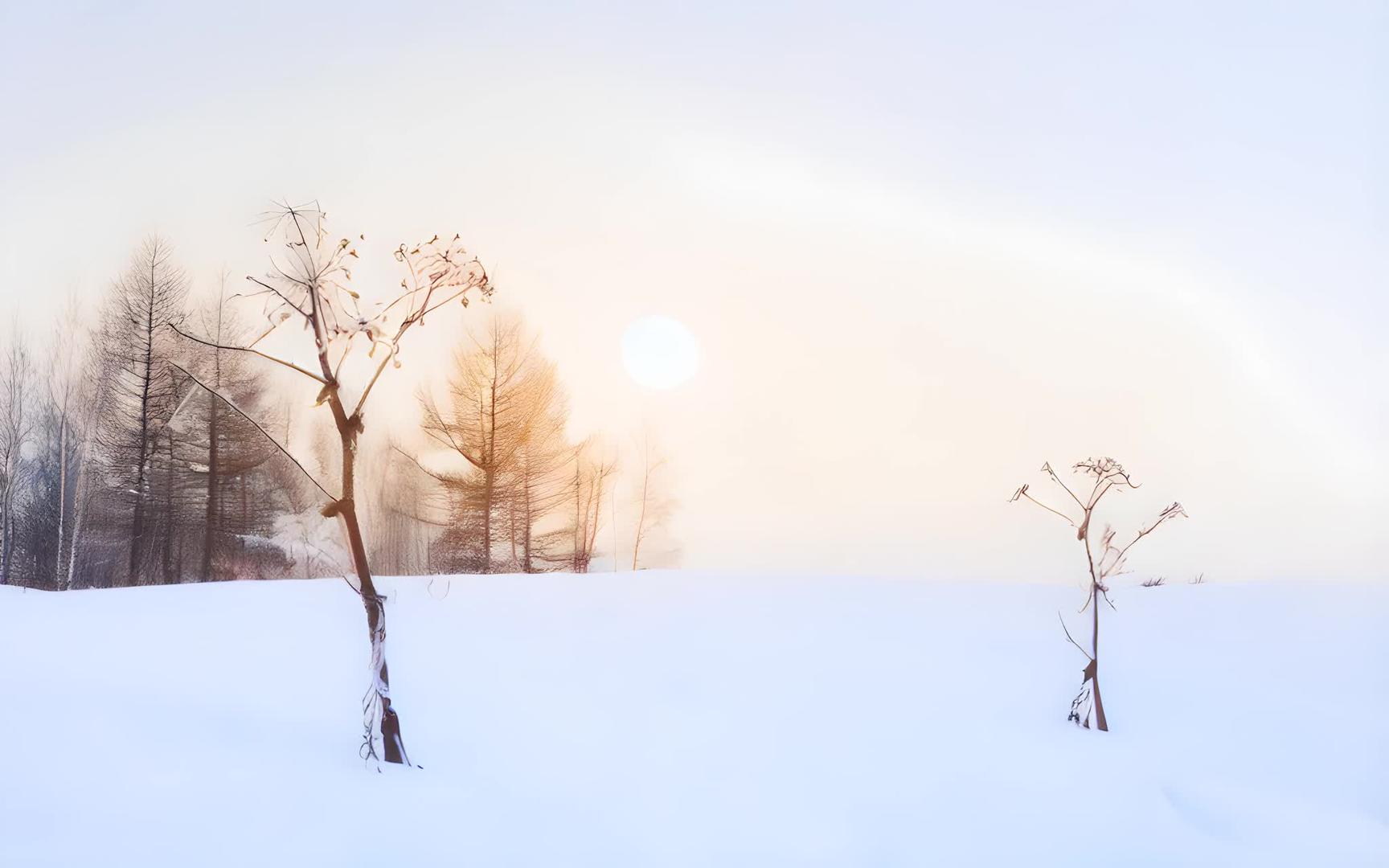冬日温暖阳光的简约背景视频的预览图