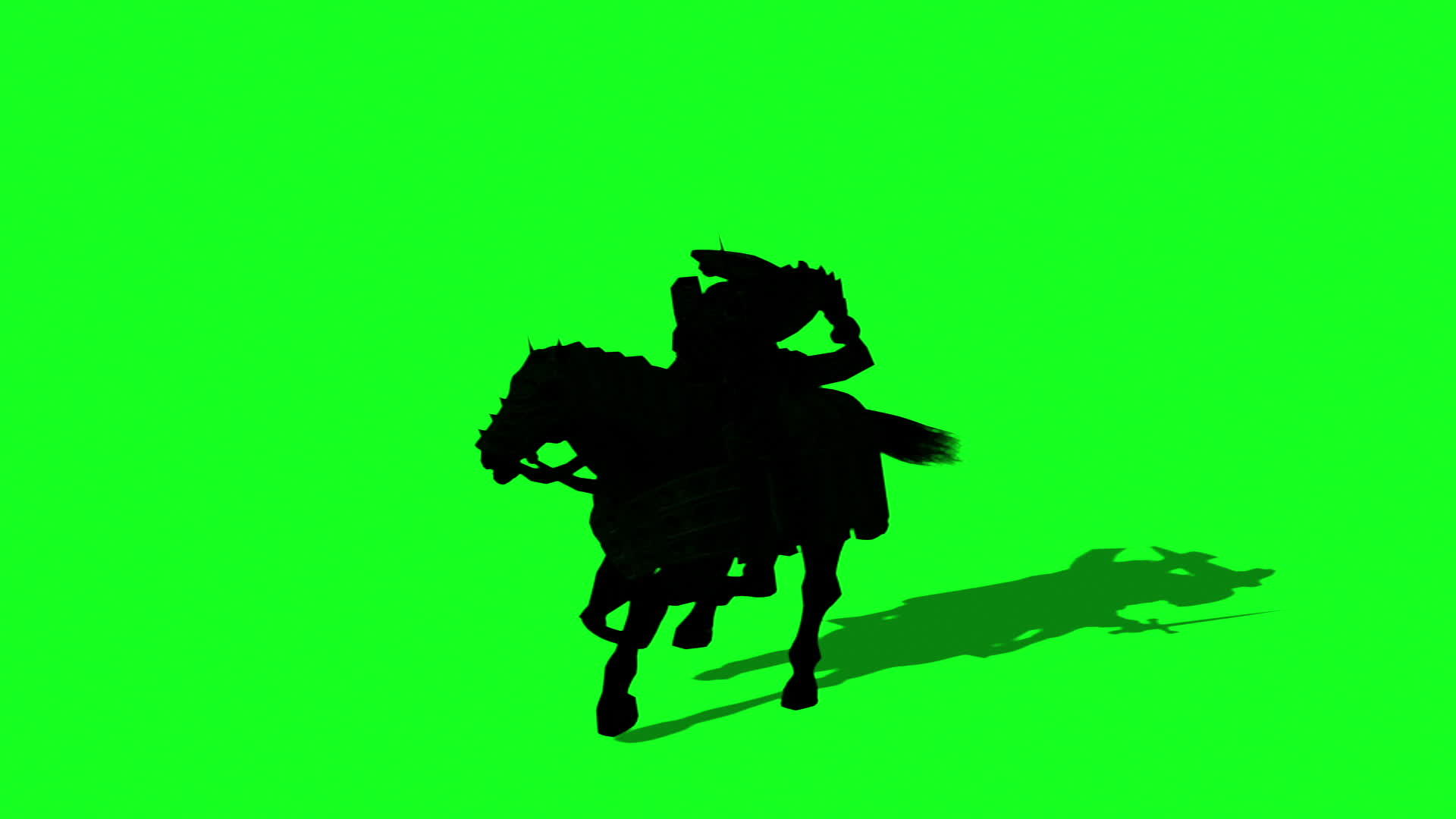 中世纪骑士在休眠的绿色屏幕上用剑和盾牌战斗视频的预览图