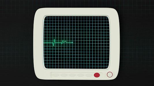心跳直线反射在显示器上D投影视频的预览图