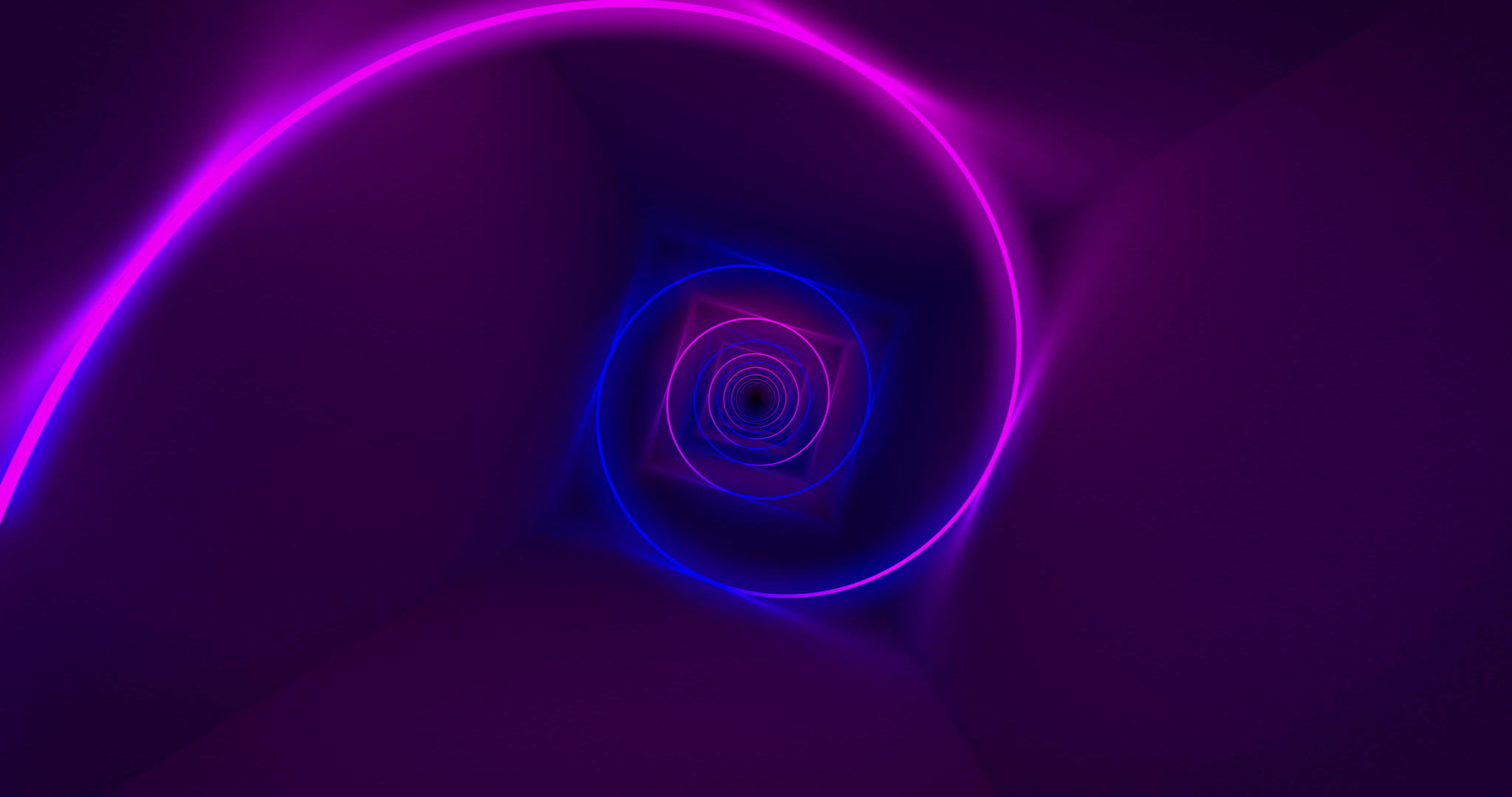 管道中发光的螺旋循环动画视频的预览图