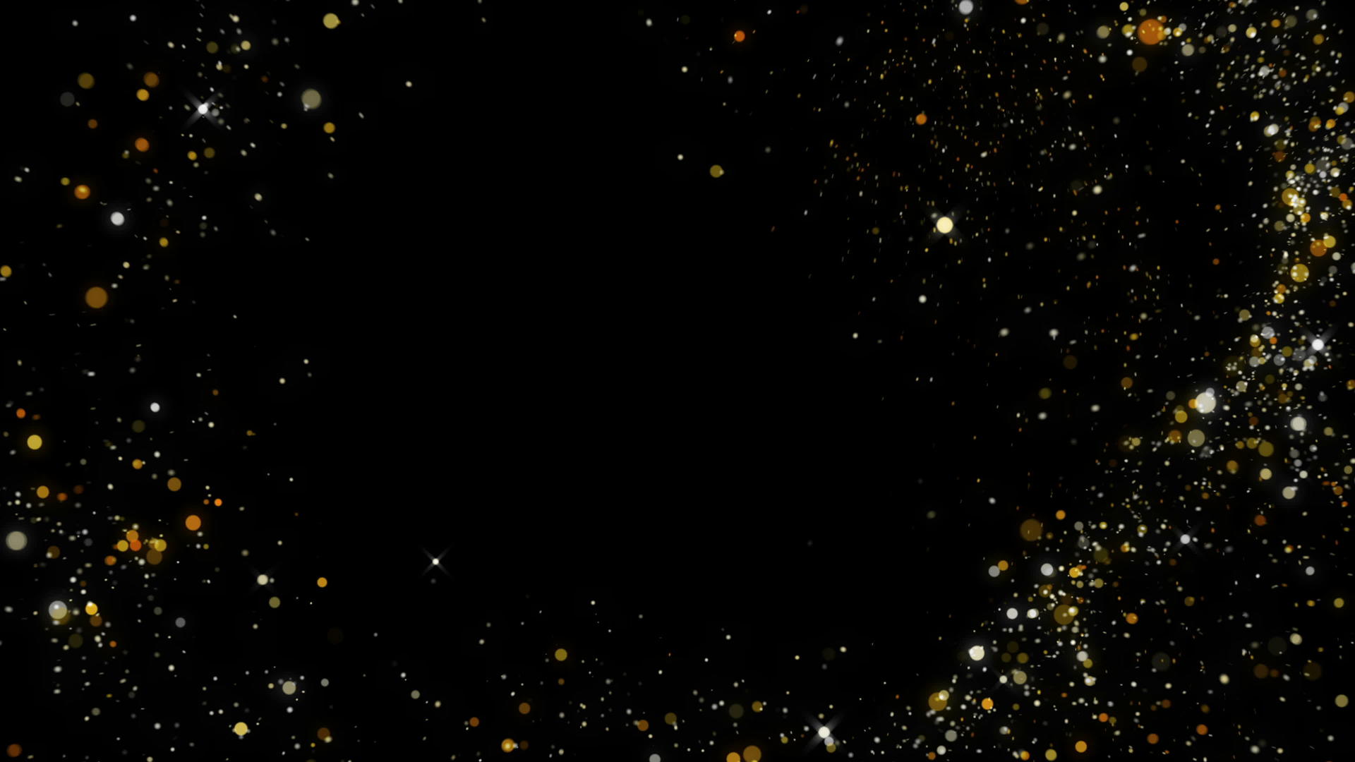 明亮的星星在飞行时闪耀着光芒圆金颗粒在黑色底部左右视频的预览图