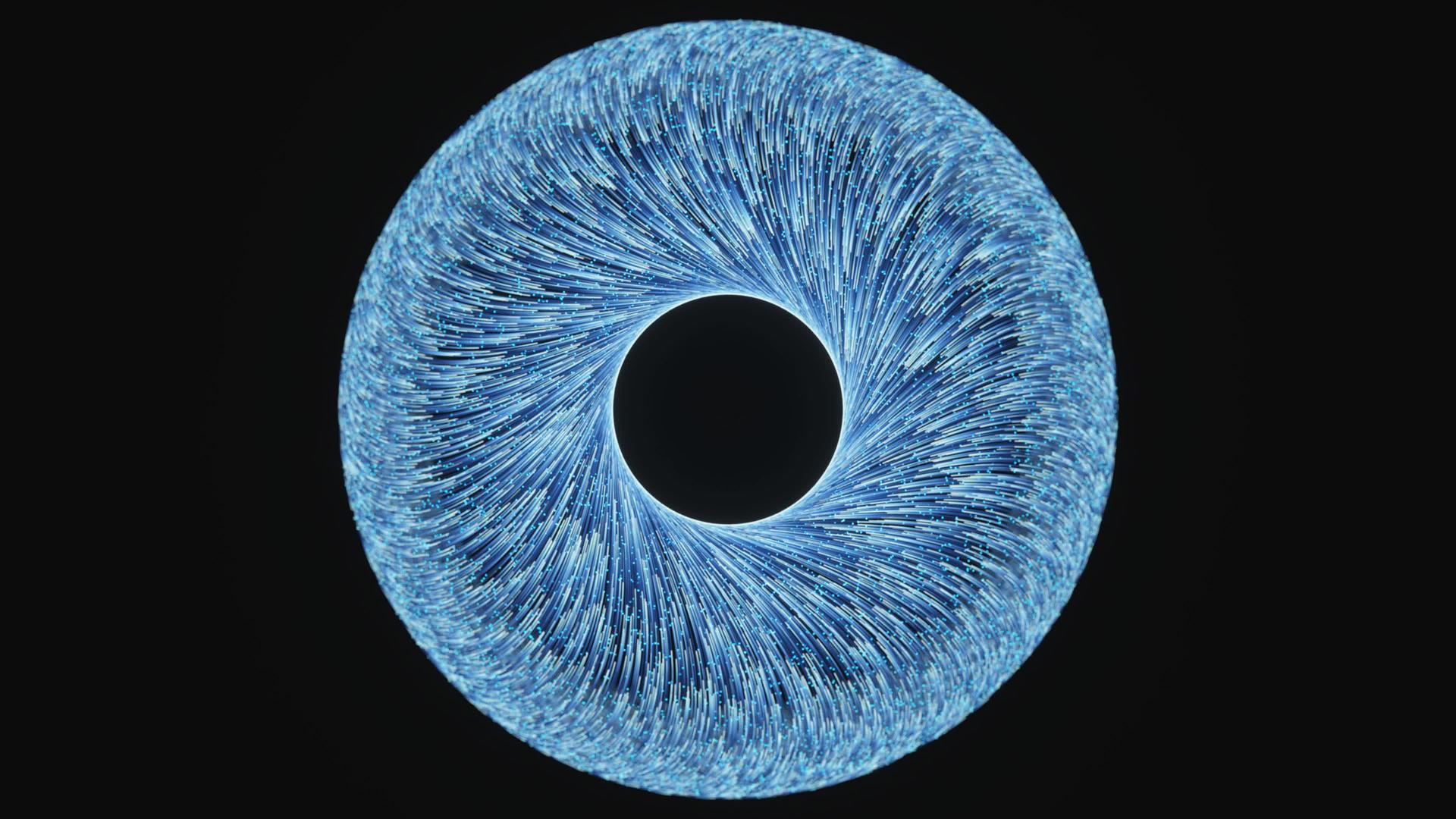 明亮的蓝色流线3D投影视频的预览图