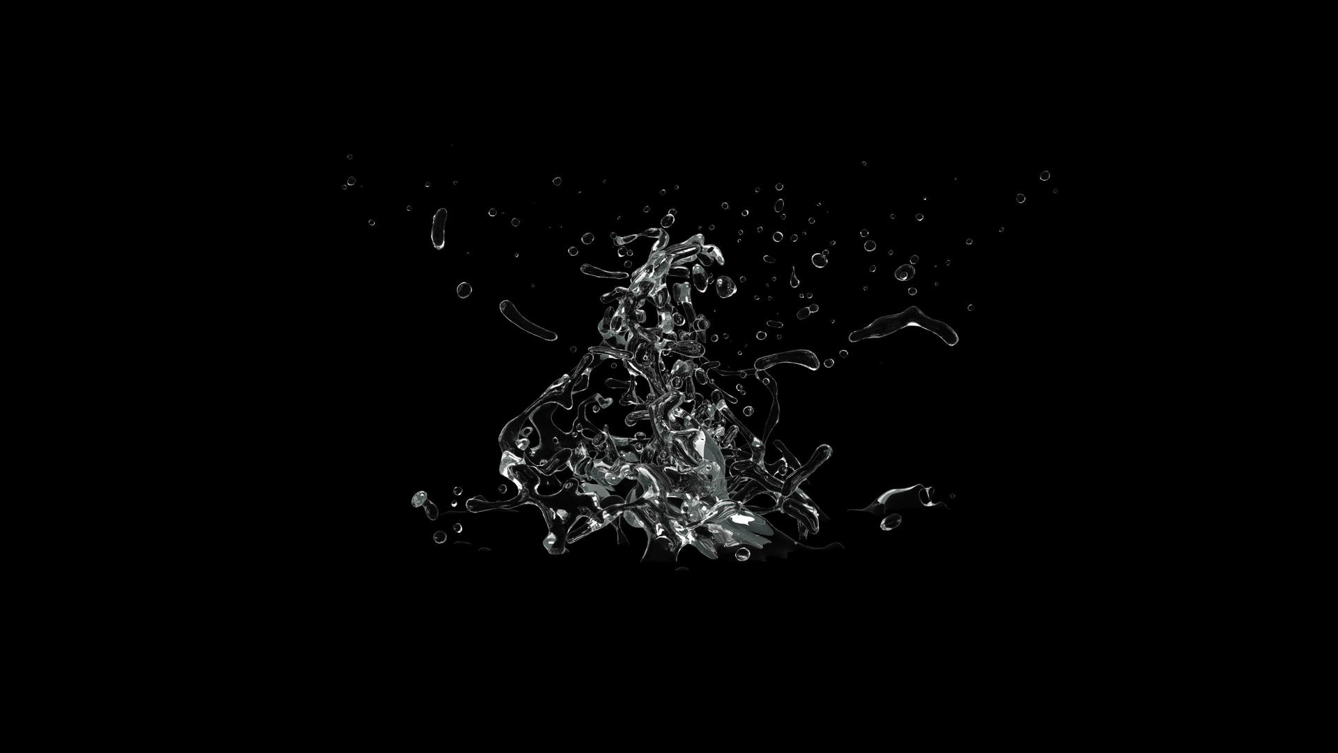 黑色背景下缓慢移动的两条水流对黑色背景的影响视频的预览图