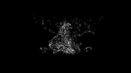 黑色背景下缓慢移动的两条水流对黑色背景的影响视频的预览图