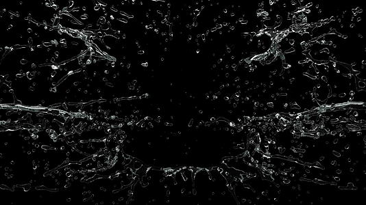 黑色背景4k黑底4的散漫水流K上缓慢移动视频的预览图