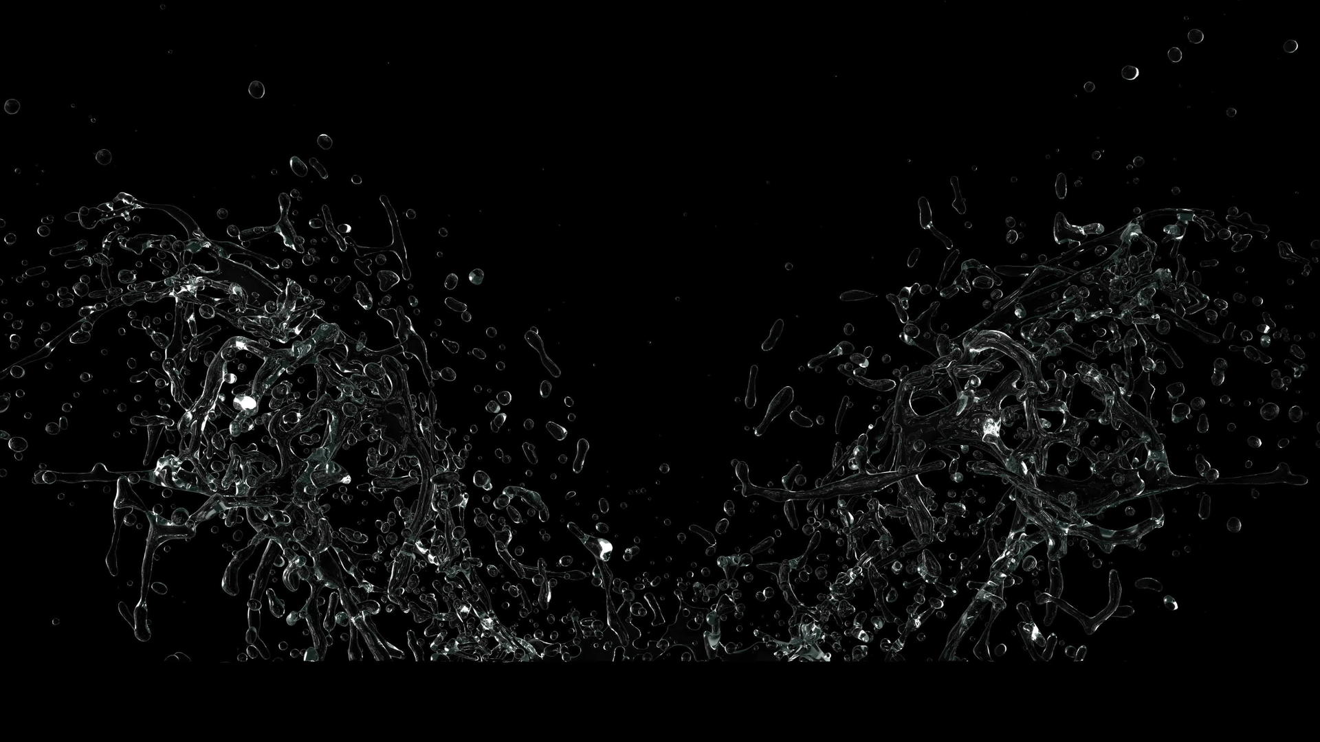 在黑色背景4k缓慢移动的水喷雾和飞行滴滴视频的预览图