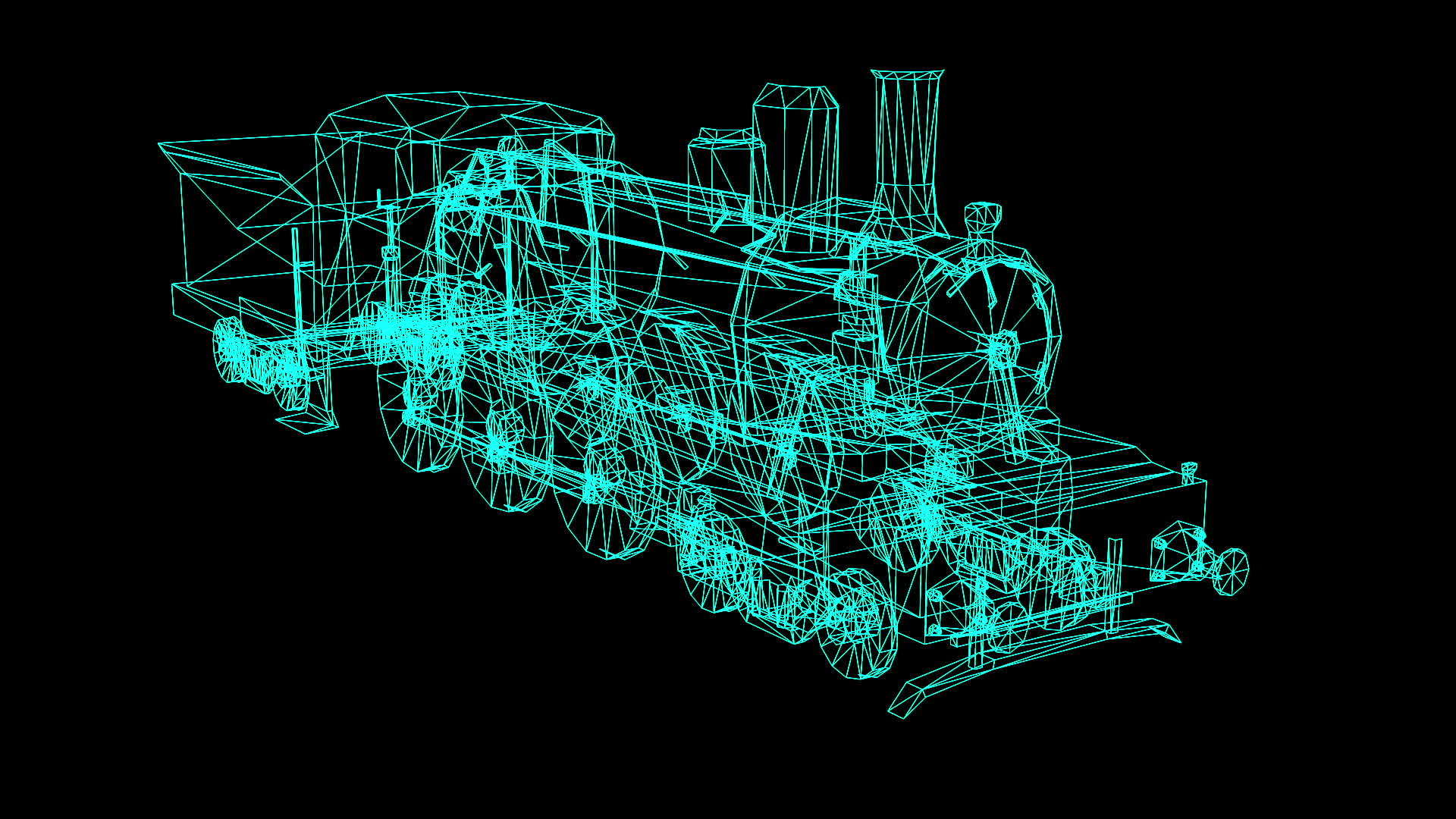 3D交接线框模型列车全息图运行视频的预览图