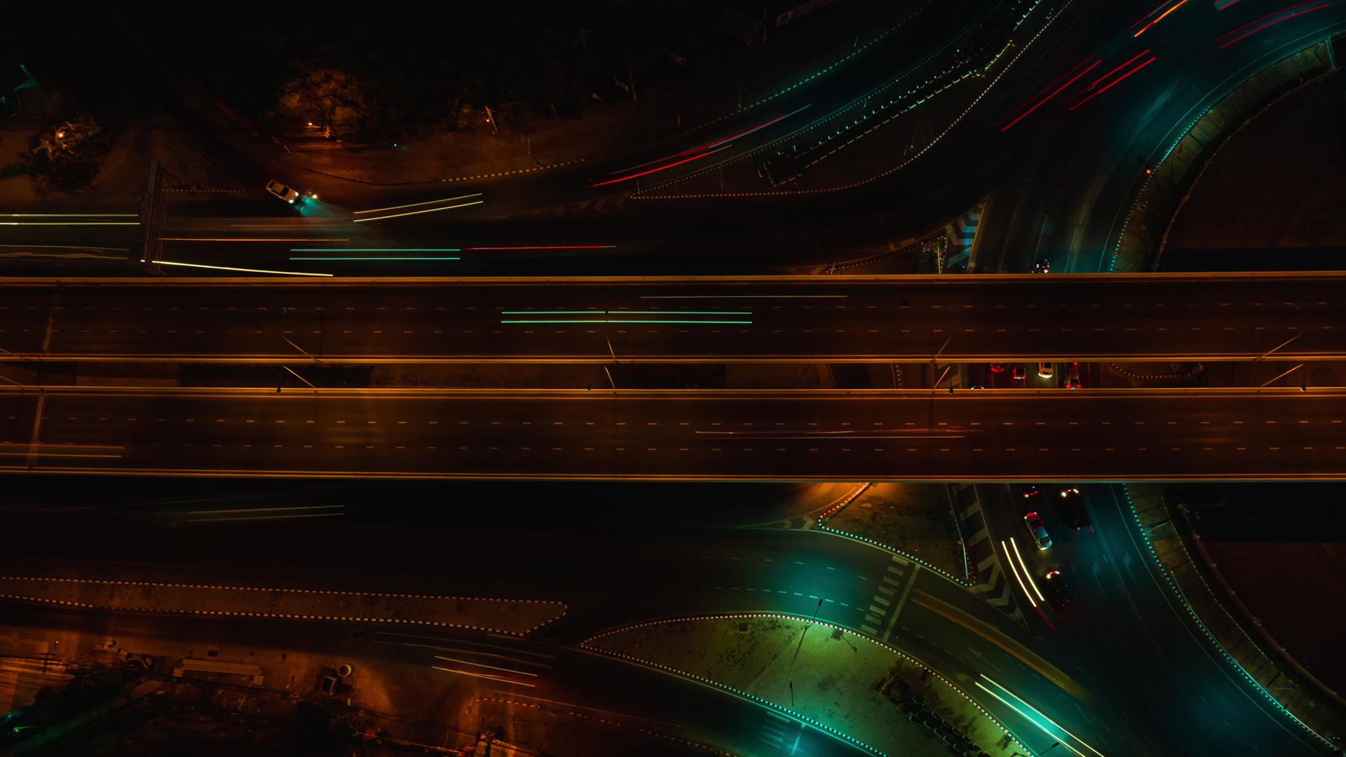 高速公路顶视图道路交通重要基础设施视频的预览图