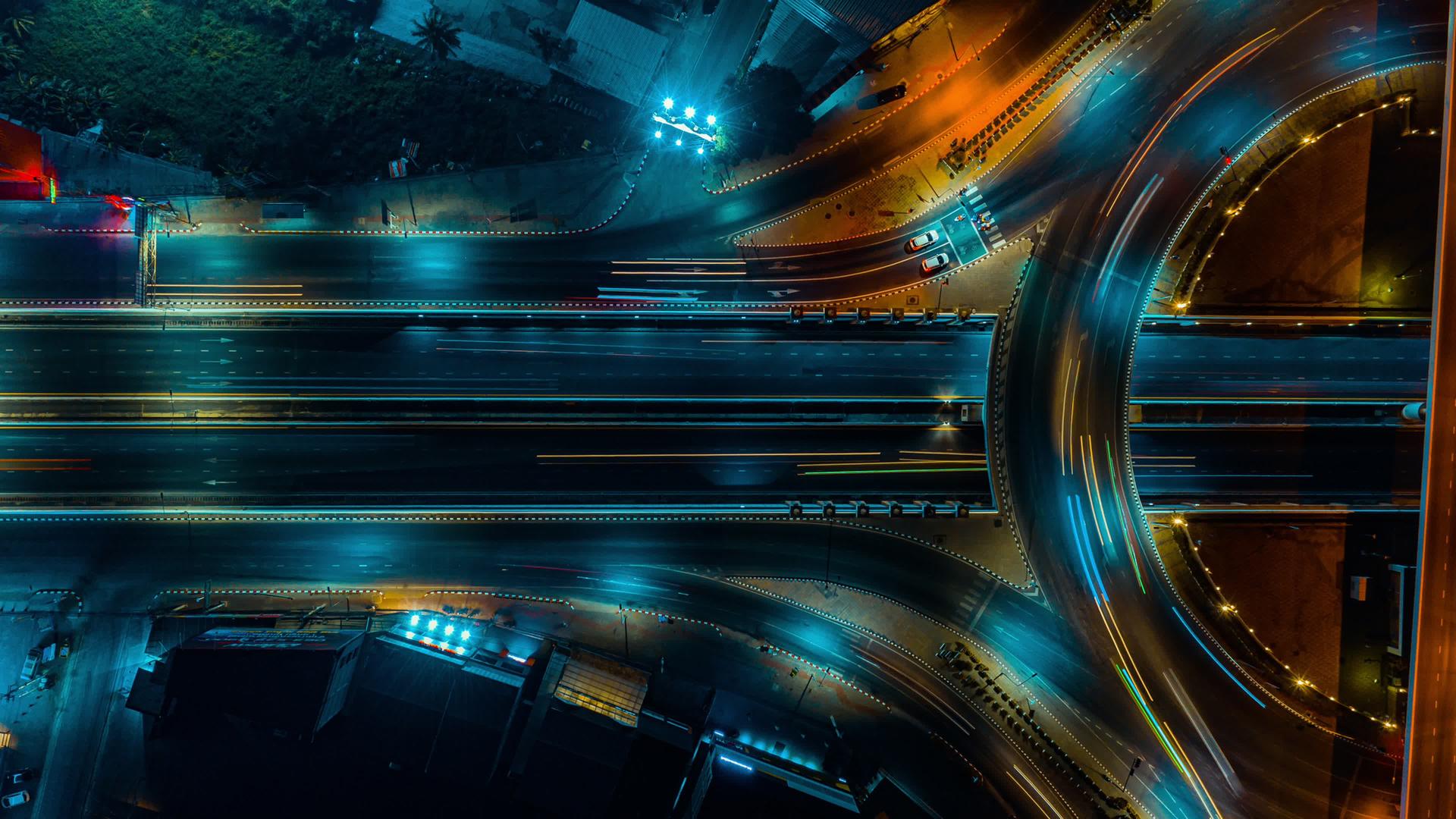 高速公路顶视图道路交通重要基础设施视频的预览图