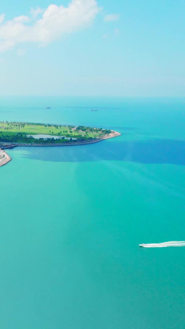 海南人工海花岛大气航拍景区碧海蓝天视频的预览图