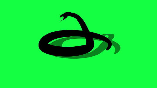 绿色屏幕背景动画双光环蛇视频的预览图