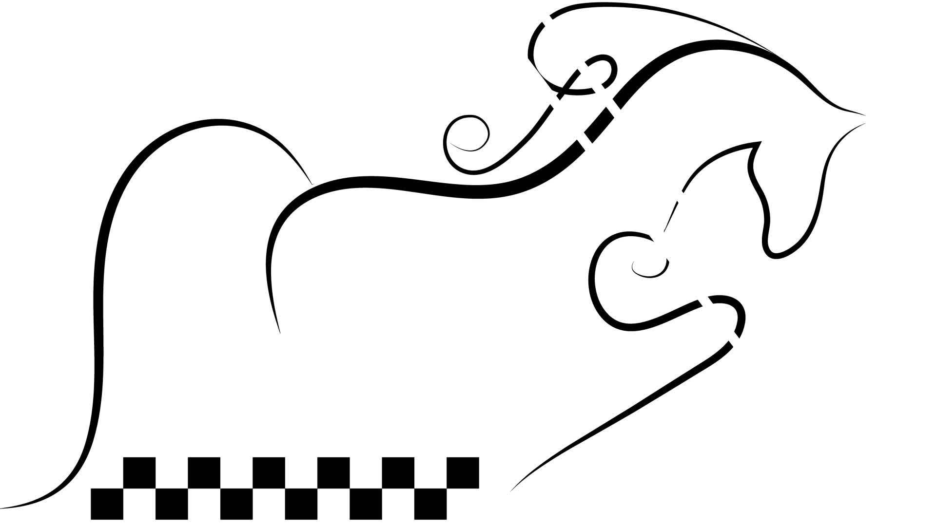 马马动画在白色背景上的轮廓视频的预览图