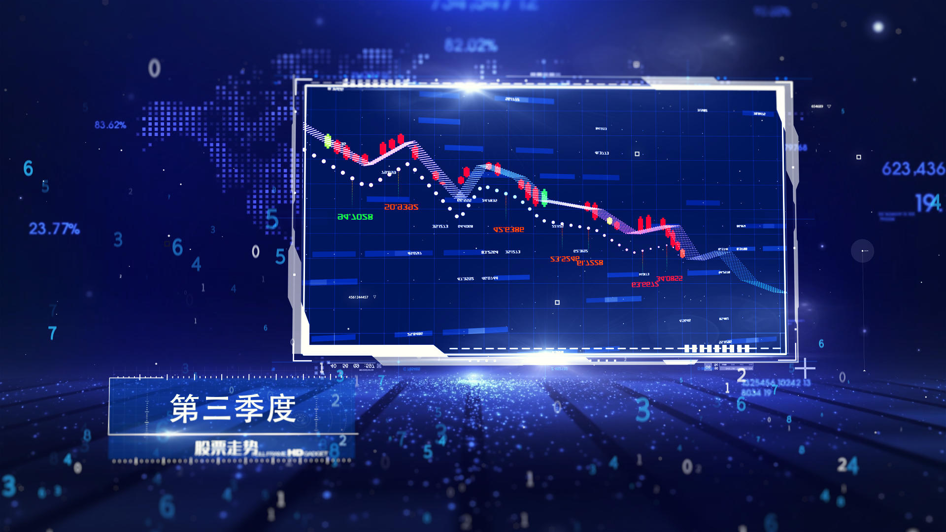 震撼大气蓝色科技股票数据展示AE模板4K视频的预览图