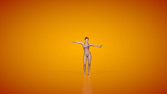 美丽的女人肚腹舞橙色工作室工作室视频的预览图