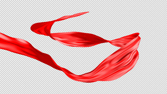 红色丝绸螺旋绕圈带透明通道视频的预览图
