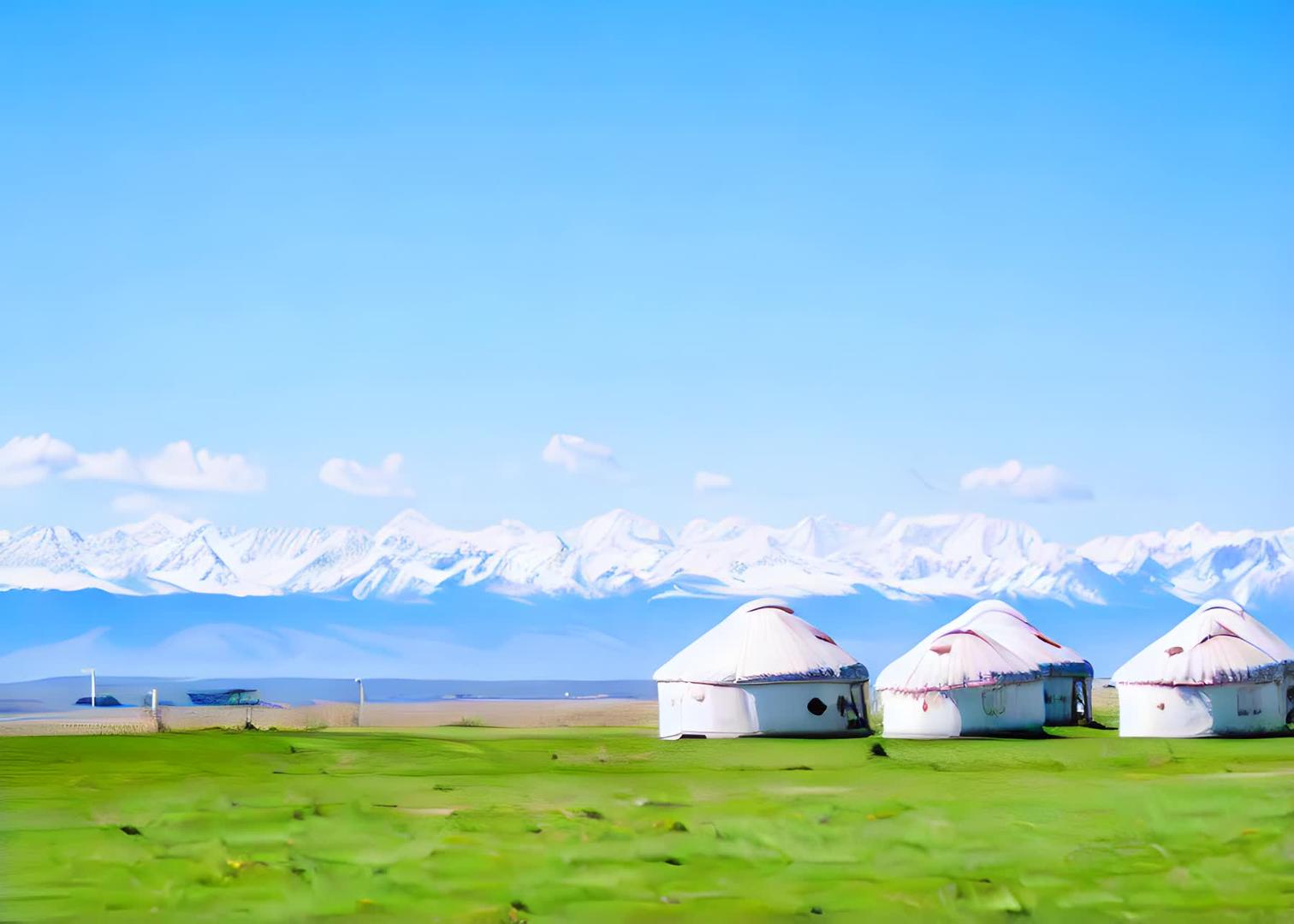 蒙古包在草原上视频的预览图