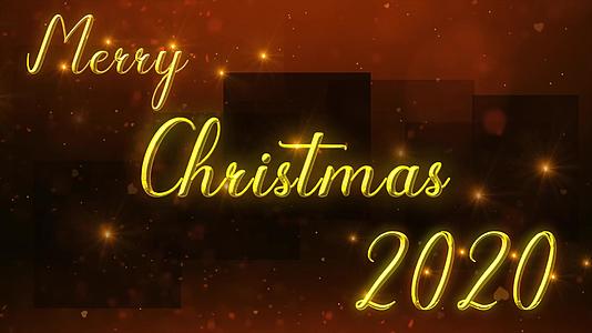 快乐的圣诞背景与金色优雅的灯光文字视频的预览图