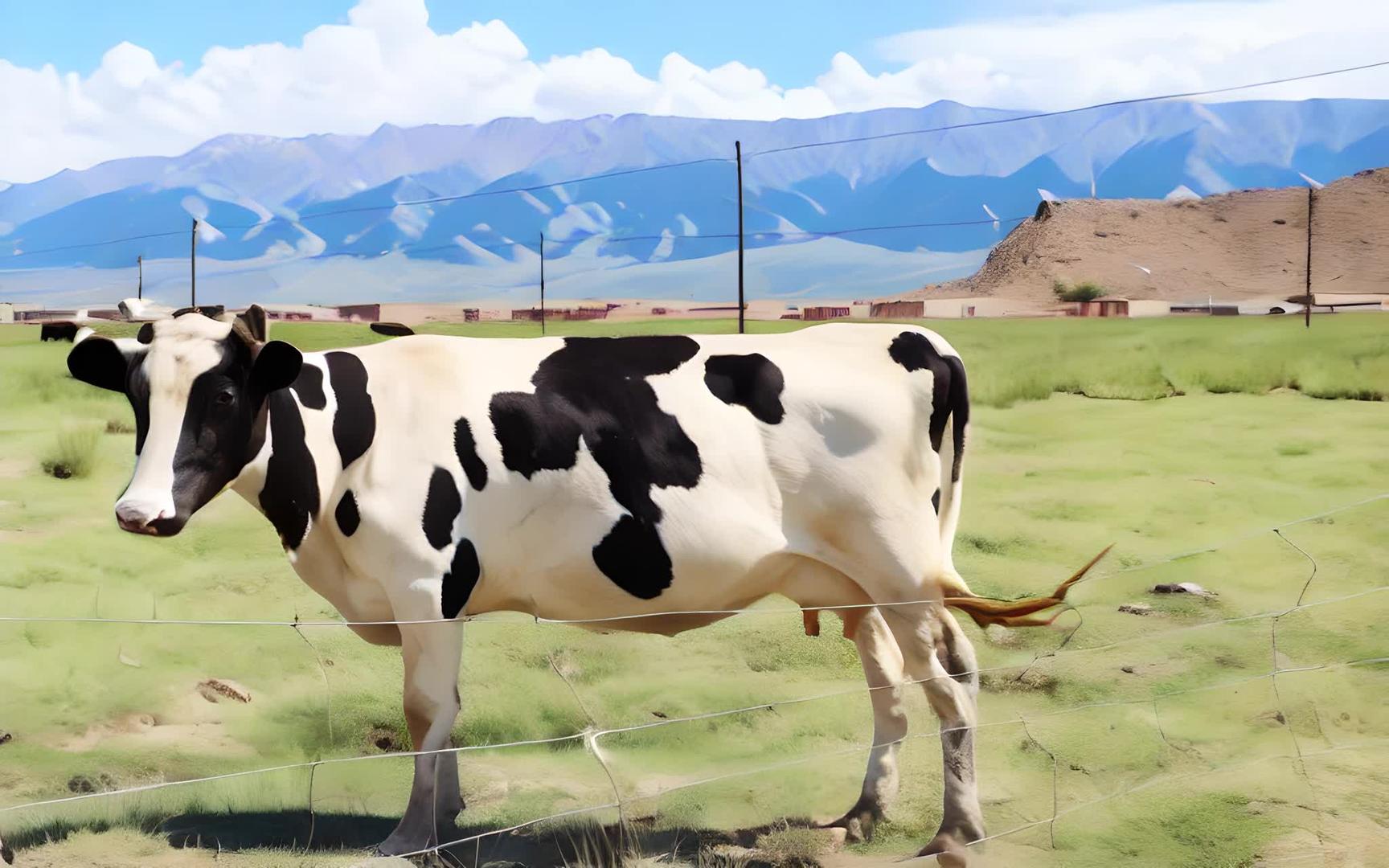 牛奶牛牛新疆巴里坤草原牧场视频的预览图