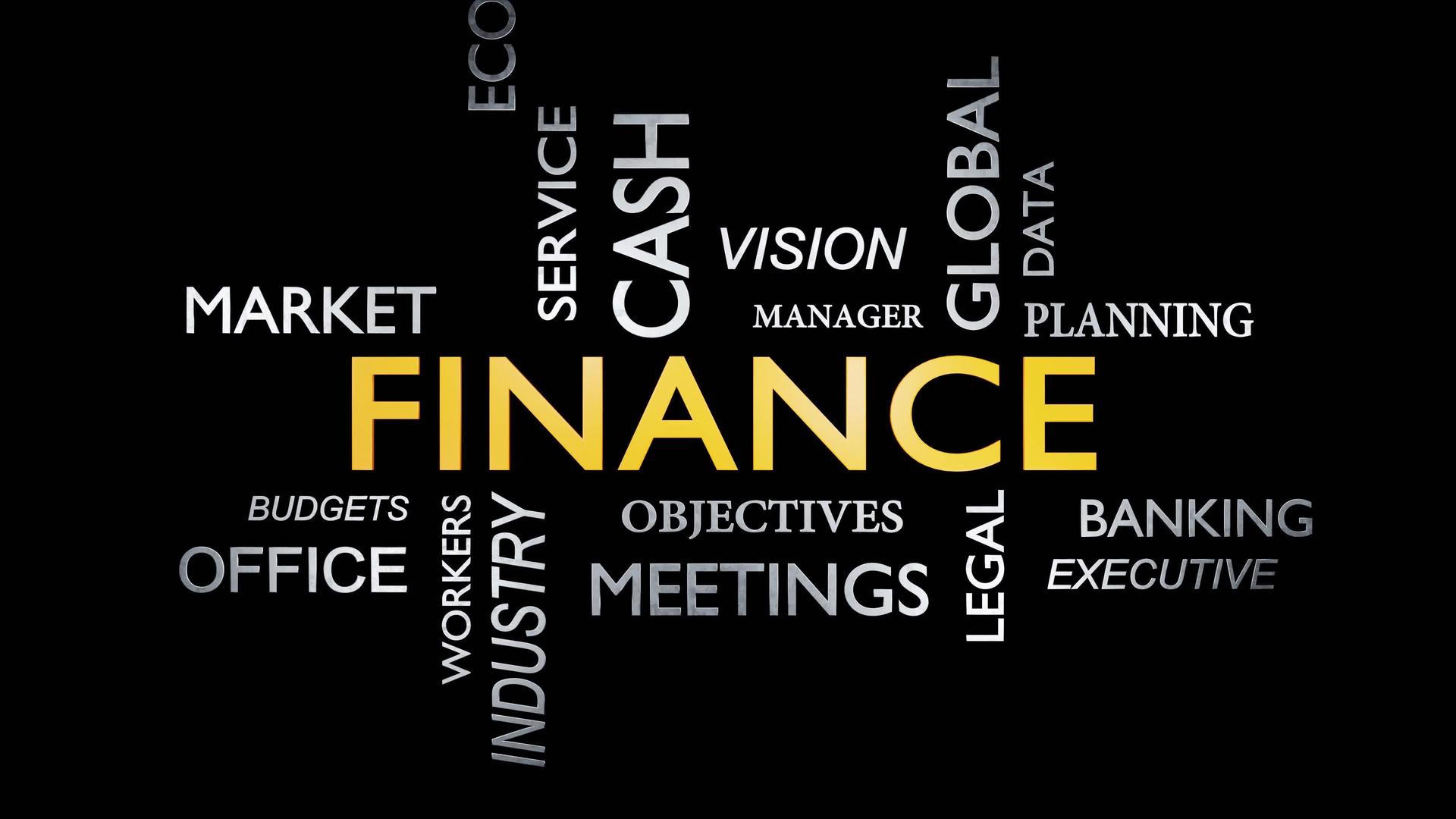 金融概念Wordcloud展示金融经济学视频动画视频的预览图