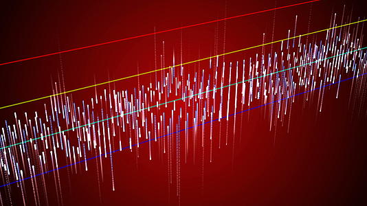 红色背景上的波分析动画视频的预览图