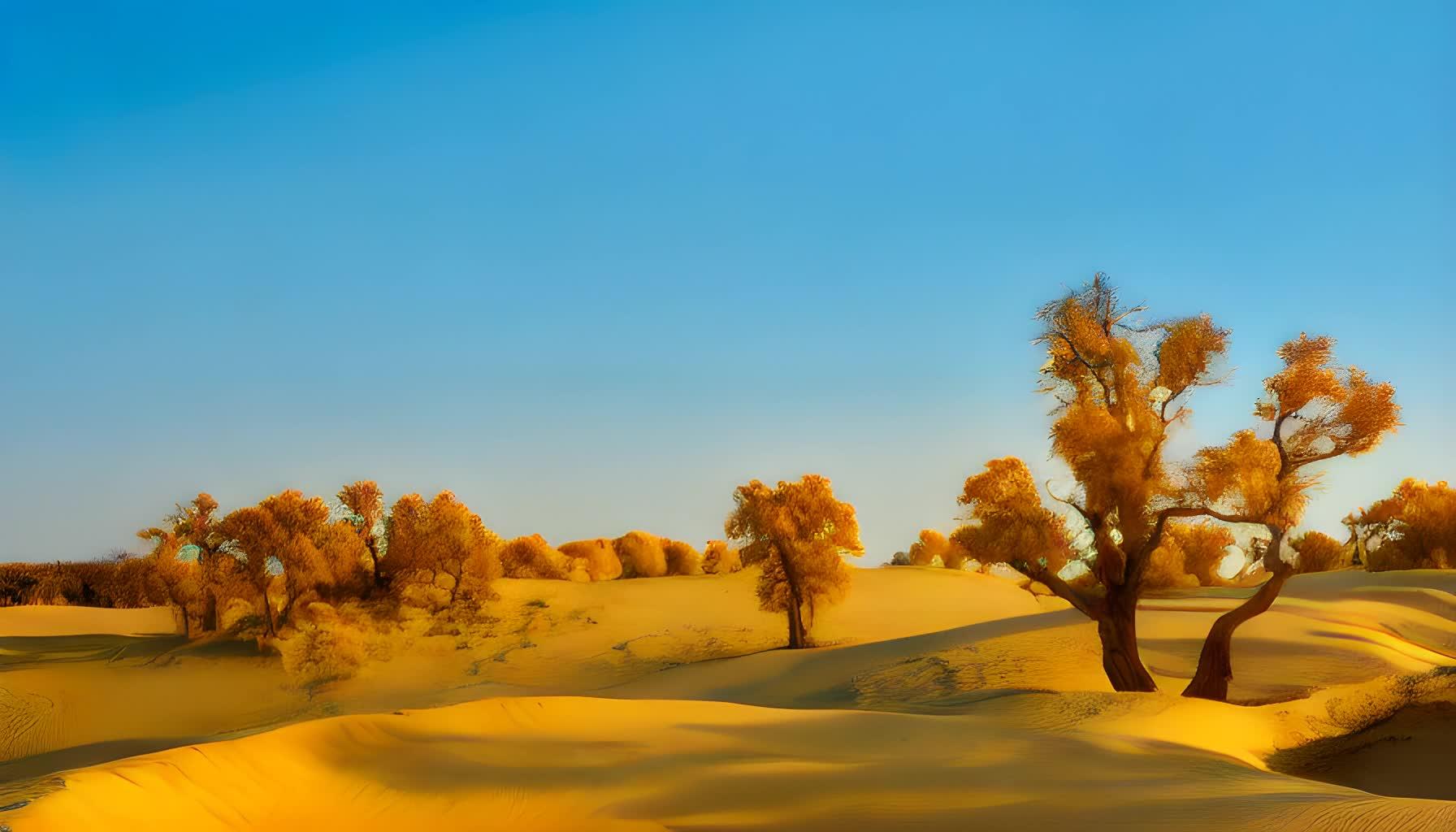 沙漠胡杨视频的预览图