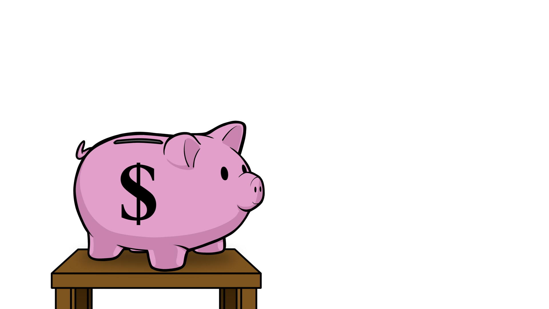 黑猪银行动画插图在白纸上加钱视频的预览图