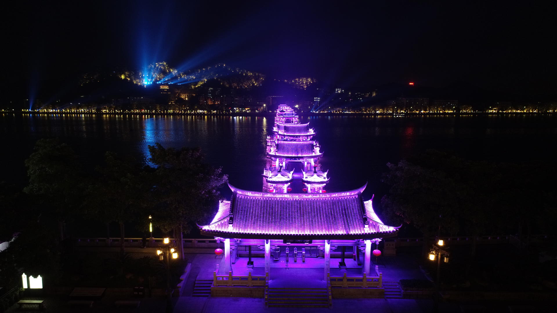 潮州广济桥灯光秀视频的预览图