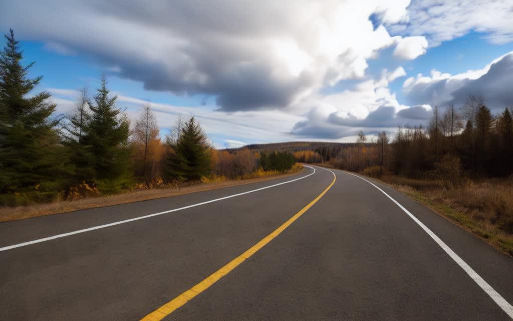 秋高气爽的道路风景视频的预览图