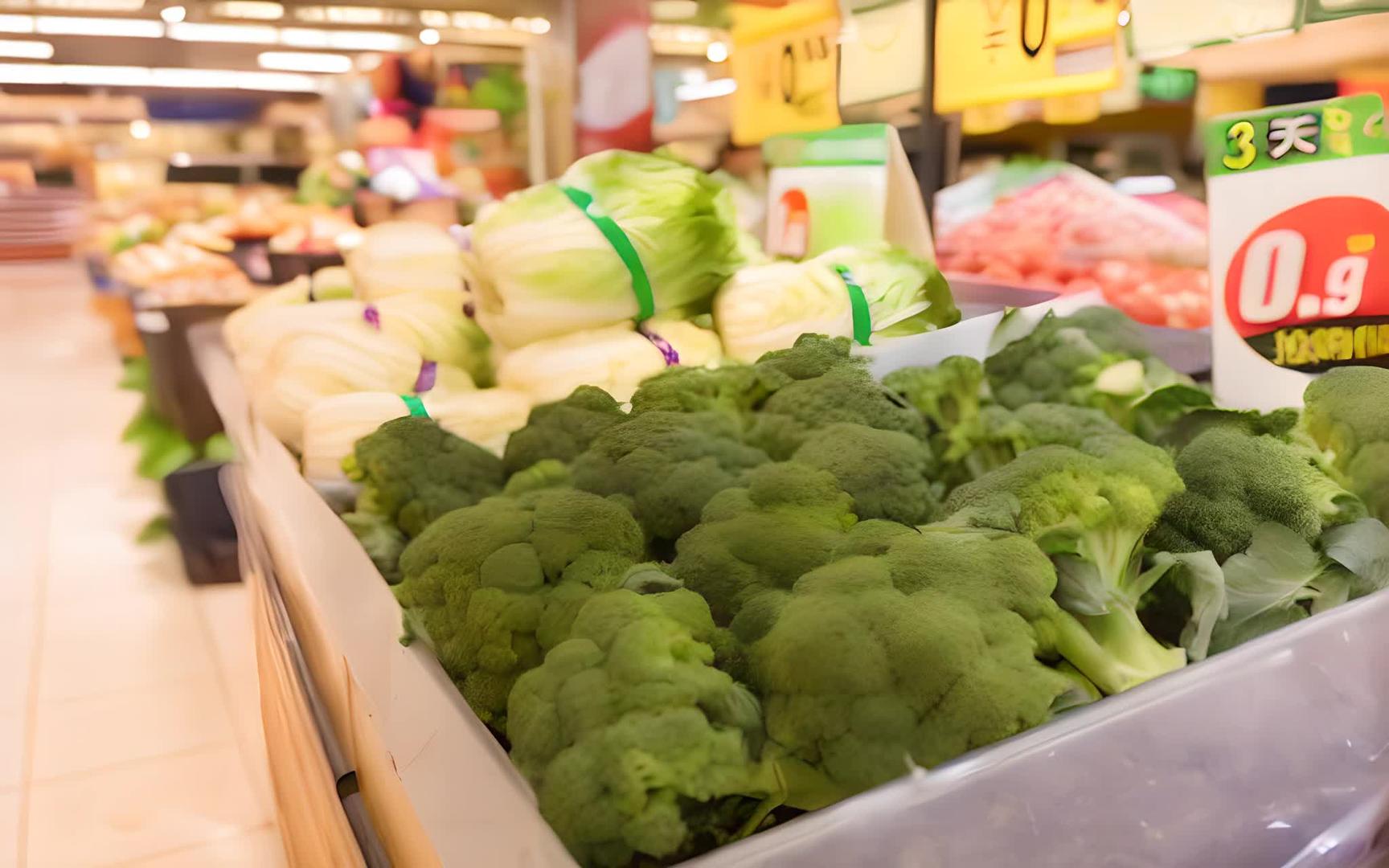 西兰花超市水果蔬菜大卖场视频的预览图