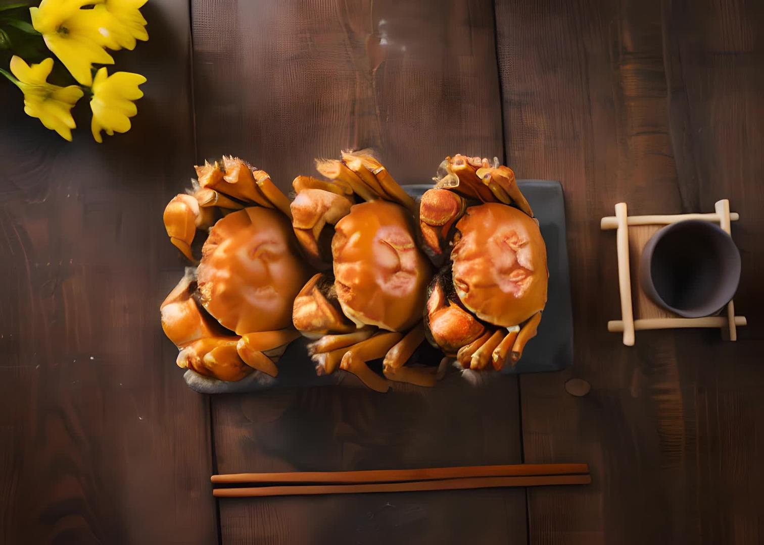 秋季肥美的螃蟹视频的预览图