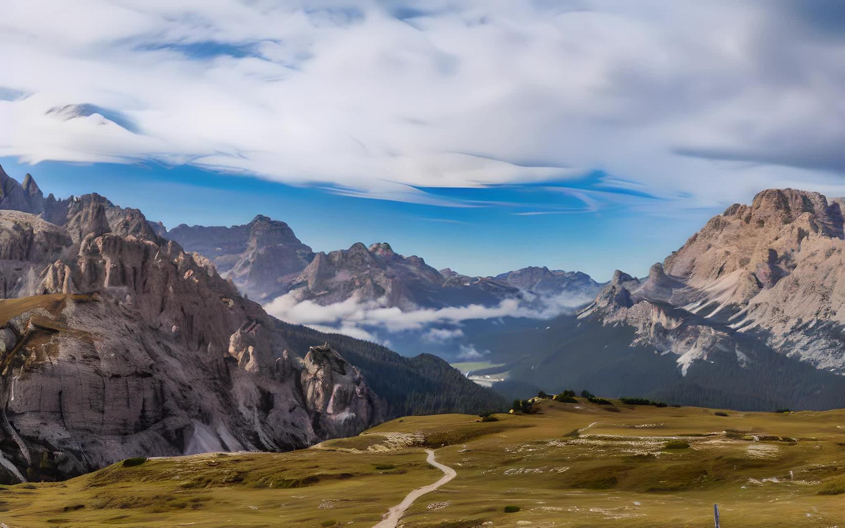 意大利阿尔卑斯山区壮丽的自然风光视频的预览图