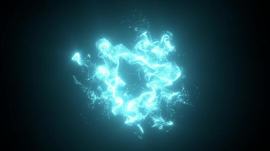 蓝色火焰特殊背景燃烧形状3D感应器视频的预览图