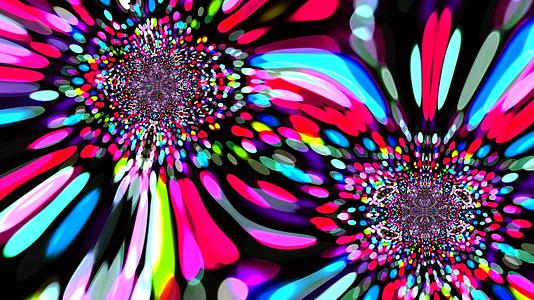 抽象彩虹颜色滚动看起来像两个孔雀蜘蛛镜子反射和移动视频的预览图