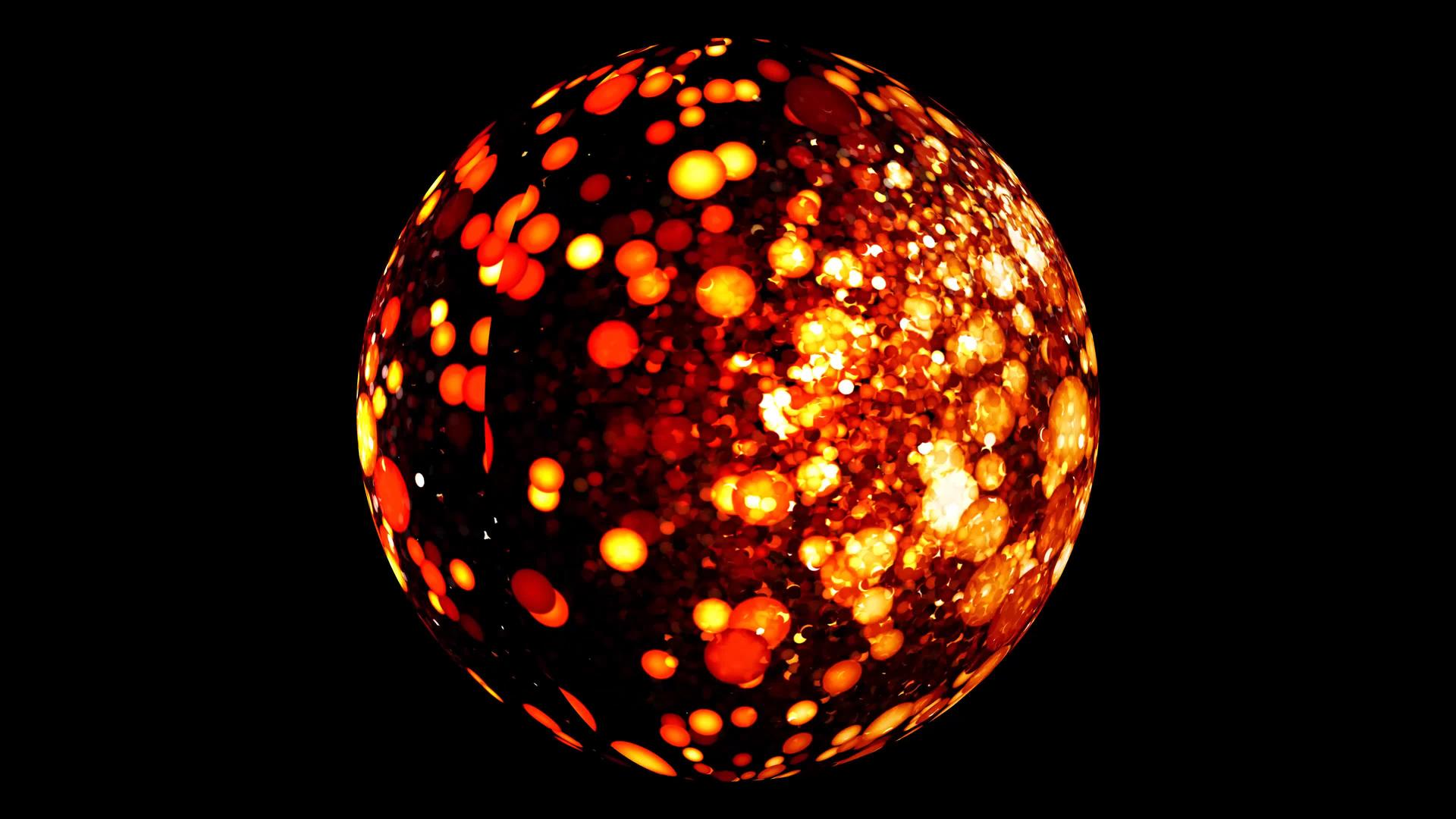 抽象熔岩球红橙色火焰声在水晶玻璃滚动时随机飞行视频的预览图